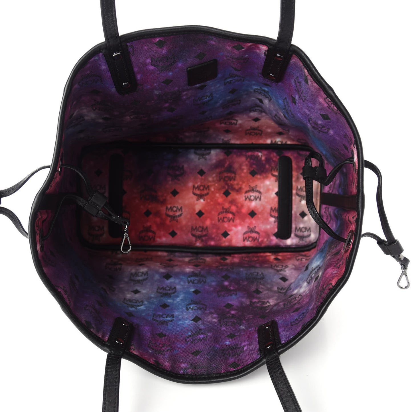 Metallic Galaxy Visetos Medium Project Reversible Shopper Tote Black Multicolor
