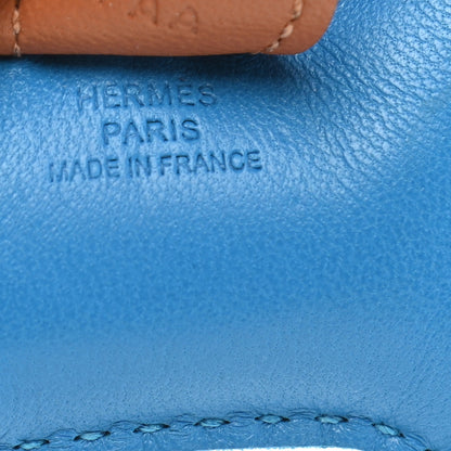 Hermes Milo Lambskin Grigri Rodeo Horse Bag Charm PM Blue Zanzibar Rose Texas Gold 3 of 6