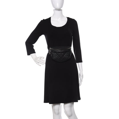 Chanel Grained Calfskin Quilted Waist Belt Bag Black 2 of 14