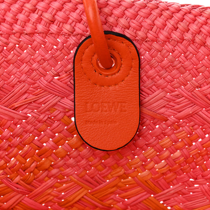 Loewe Iraca Palm Calfskin Degrade Paula's Ibiza Medium Anagram Basket Bag Pink Orange 6 of 10