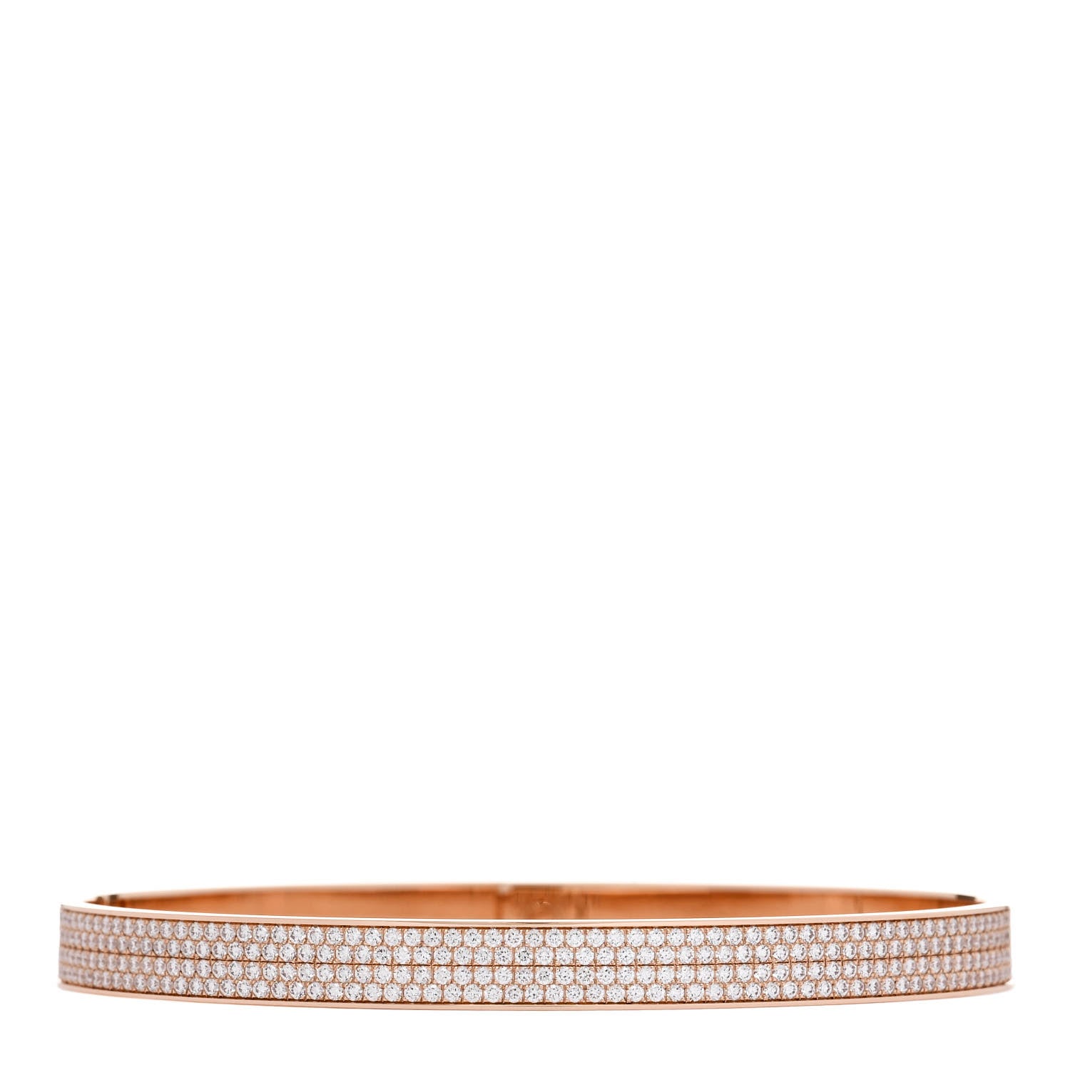 Hermes 18K Rose Gold Diamond PM Kelly Full Pave Bracelet LG 2 of 4