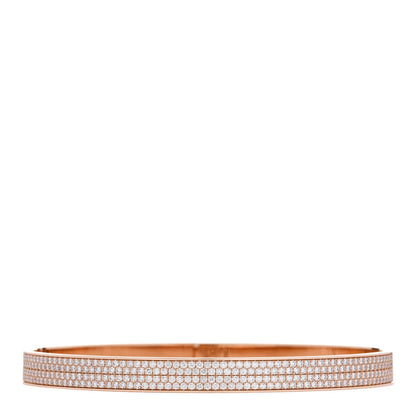 Hermes 18K Rose Gold Diamond PM Kelly Full Pave Bracelet LG 2 of 4