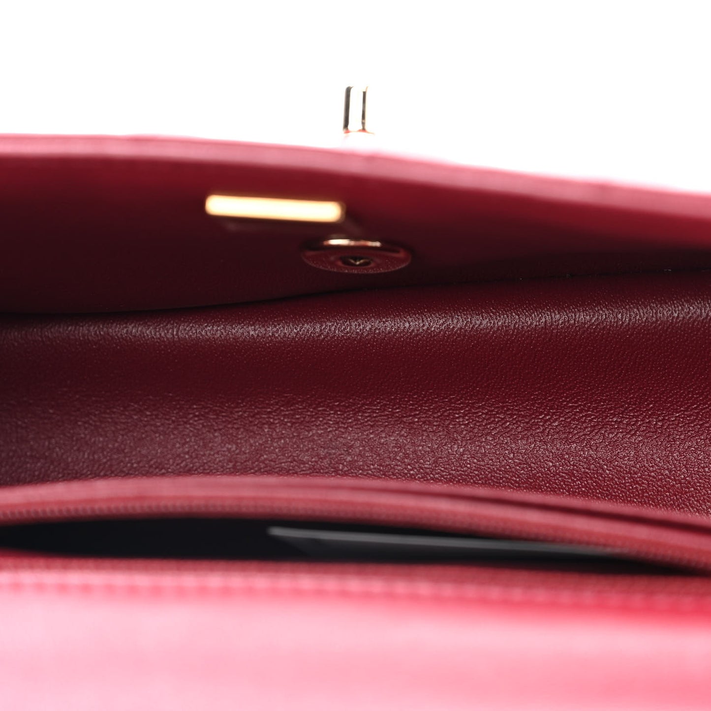 Lambskin Quilted Mini Rectangular Flap Burgundy