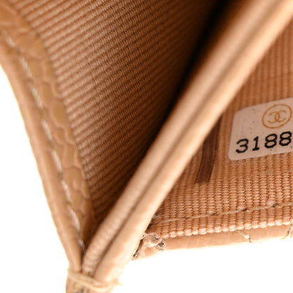 Chanel Caviar Quilted Flap Card Holder Wallet Beige 8 of 9