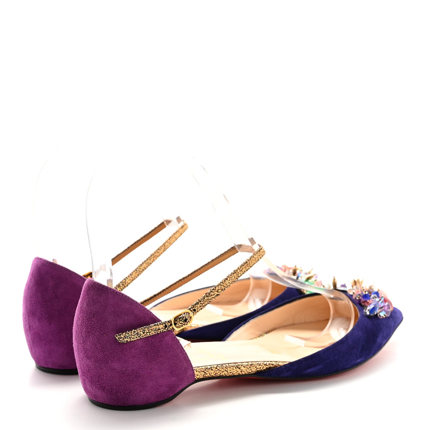 Christian Louboutin Crystal Suede Flats 35 Purple 4 of 9