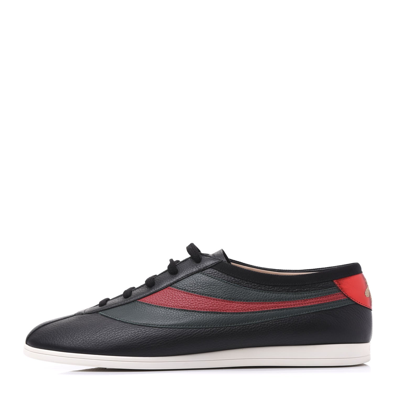 Gucci Calfskin Mens Web Falacer Sneakers 10.5 Black 1 of 8