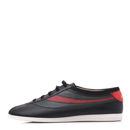 Gucci Calfskin Mens Web Falacer Sneakers 10.5 Black 1 of 8