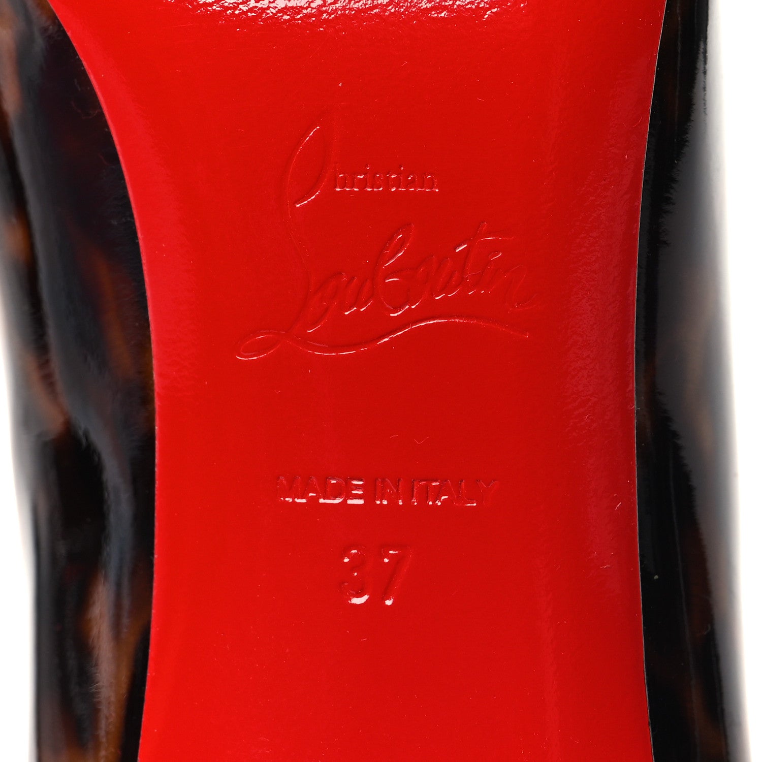 Christian Louboutin Patent Tartaruga Decollete 554 70 Pumps 37 Testa Di Moro 6 of 7