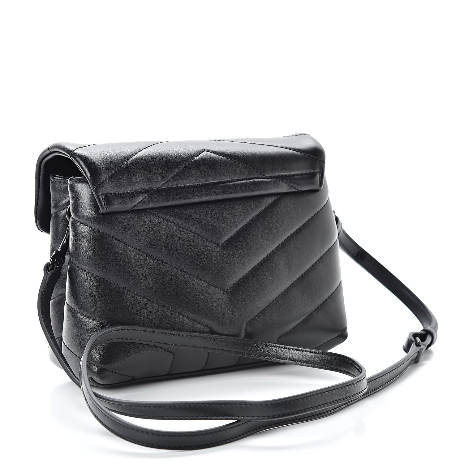 Saint Laurent Calfskin Y Quilted Monogram Toy Loulou Crossbody Bag Black 3 of 11