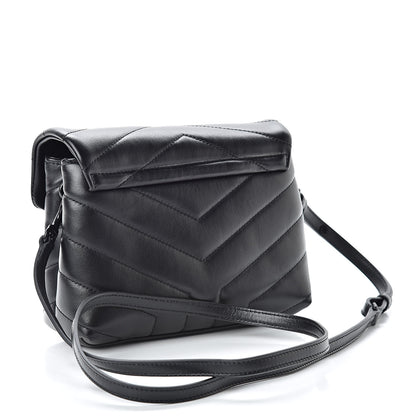Saint Laurent Calfskin Y Quilted Monogram Toy Loulou Crossbody Bag Black 3 of 11