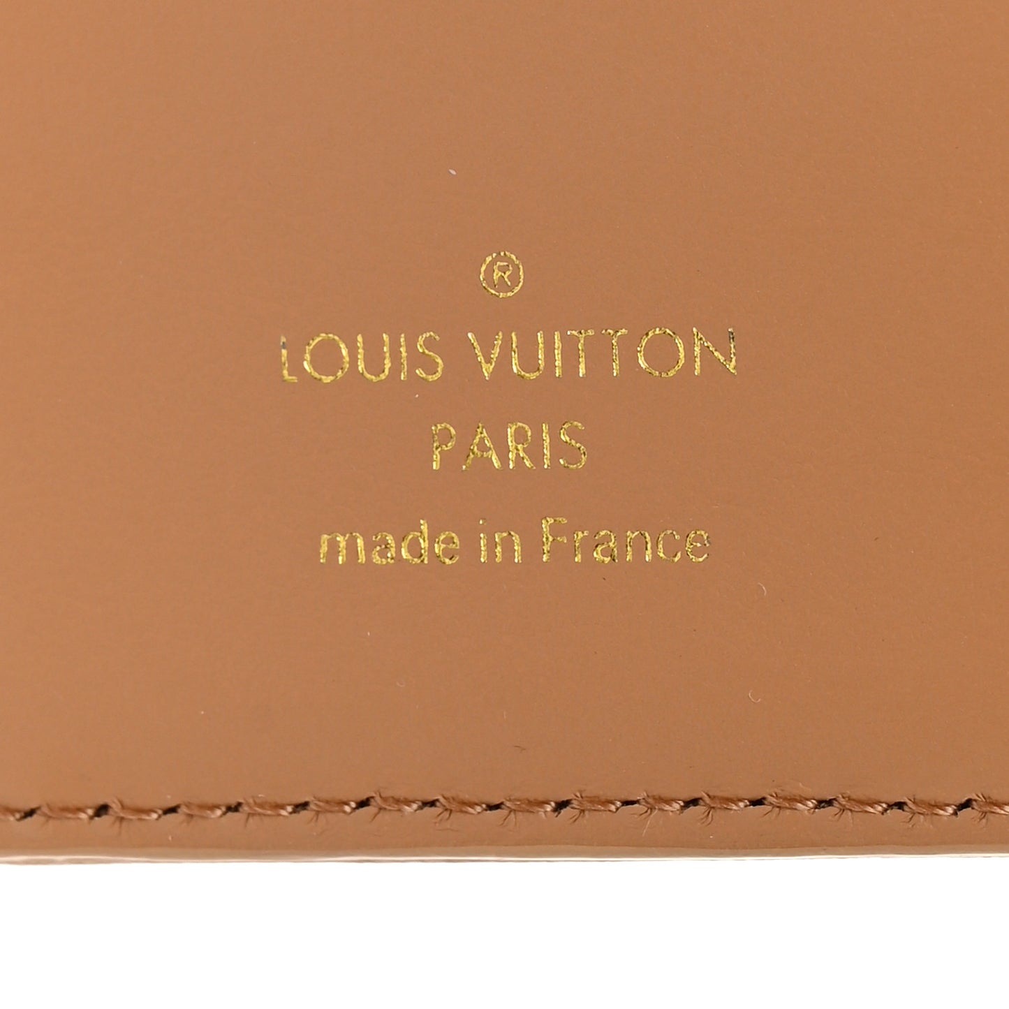 Lambskin Embossed Monogram Lou Coussin Wallet Camel