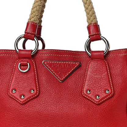 Prada Vitello Daino Rope Mini Tote Rosso 7 of 11