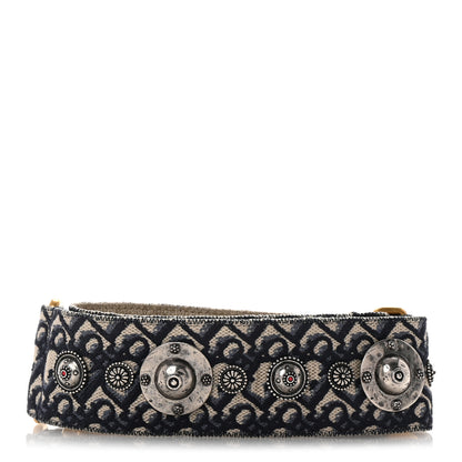 Christian Dior Oblique Studded Shoulder Strap Blue 2 of 11