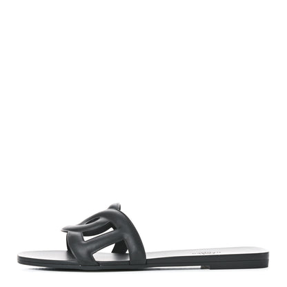 Hermes Rubber Aloha Sandals 40 Black 1 of 10