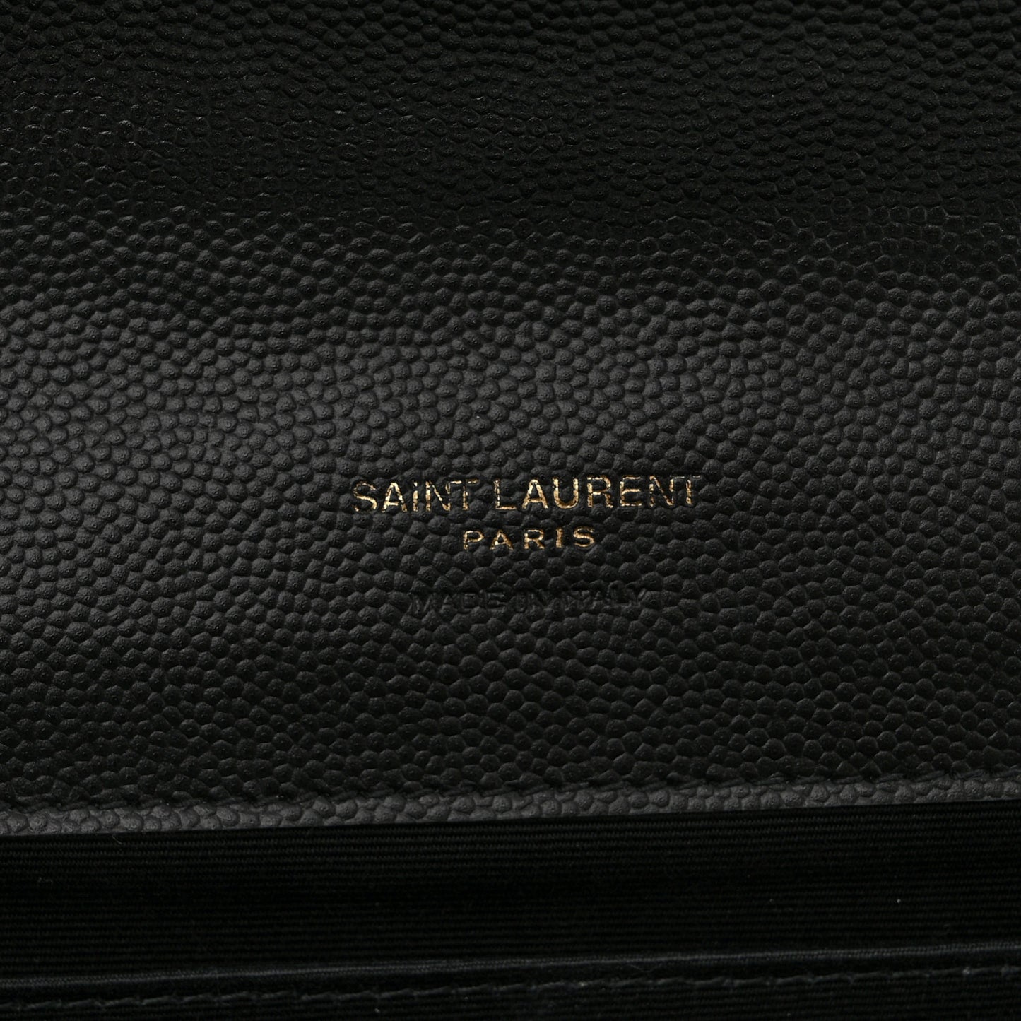 Grain De Poudre Matelasse Chevron Monogram Envelope Clutch Black