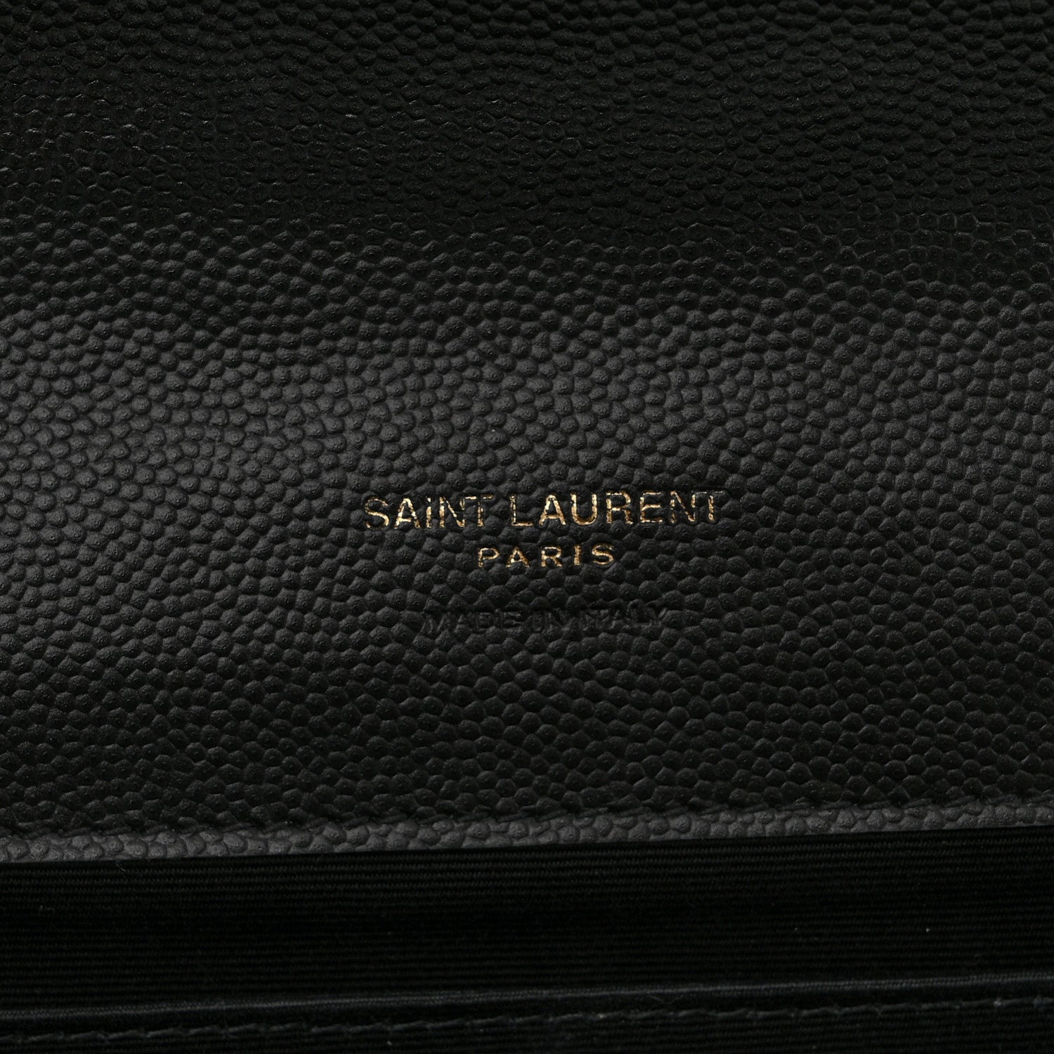 Saint Laurent Grain De Poudre Matelasse Chevron Monogram Envelope Clutch Black 6 of 8