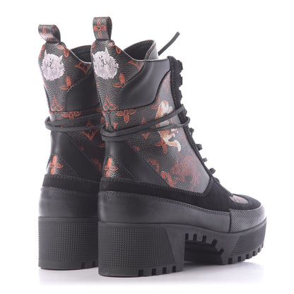 Louis Vuitton Suede Calfskin Catogram Laureate Platform Desert Boots 40 Black Marron 4 of 9