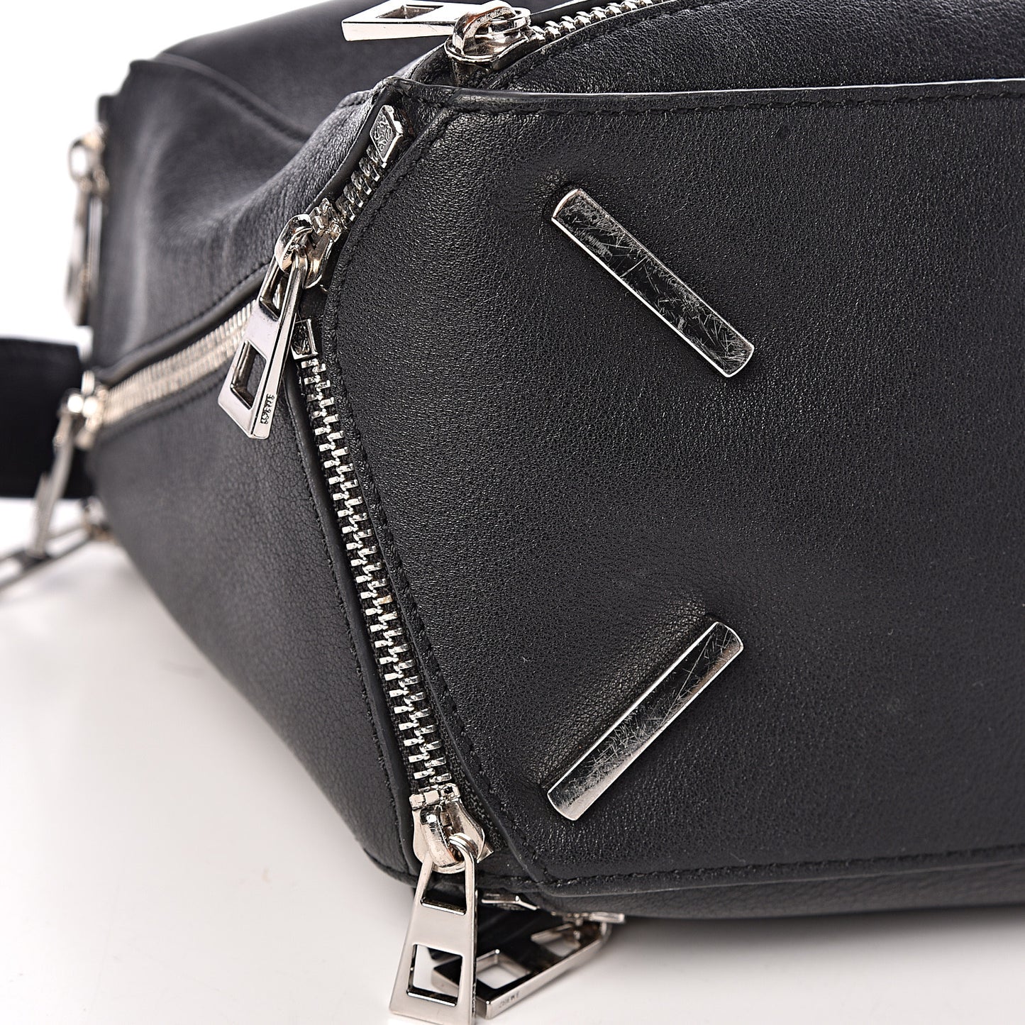 Calfskin Zipper Puzzle Bag Black