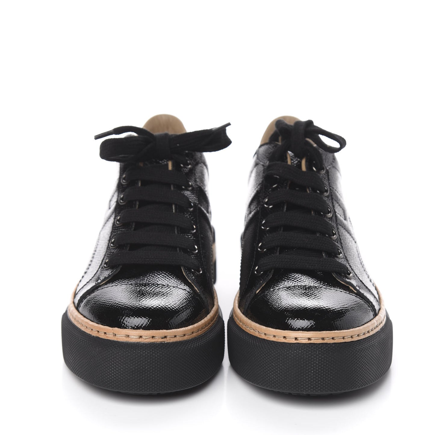 Patent Epsom Womens Polo Sneakers 35 Black