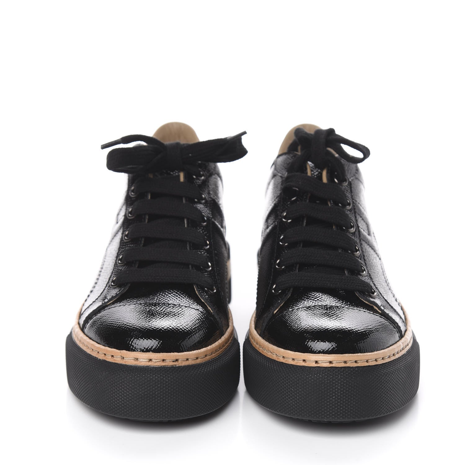 Hermes Patent Epsom Womens Polo Sneakers 35 Black 2 of 8