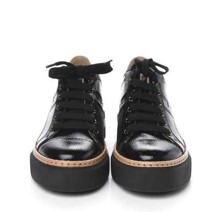 Hermes Patent Epsom Womens Polo Sneakers 35 Black 2 of 8