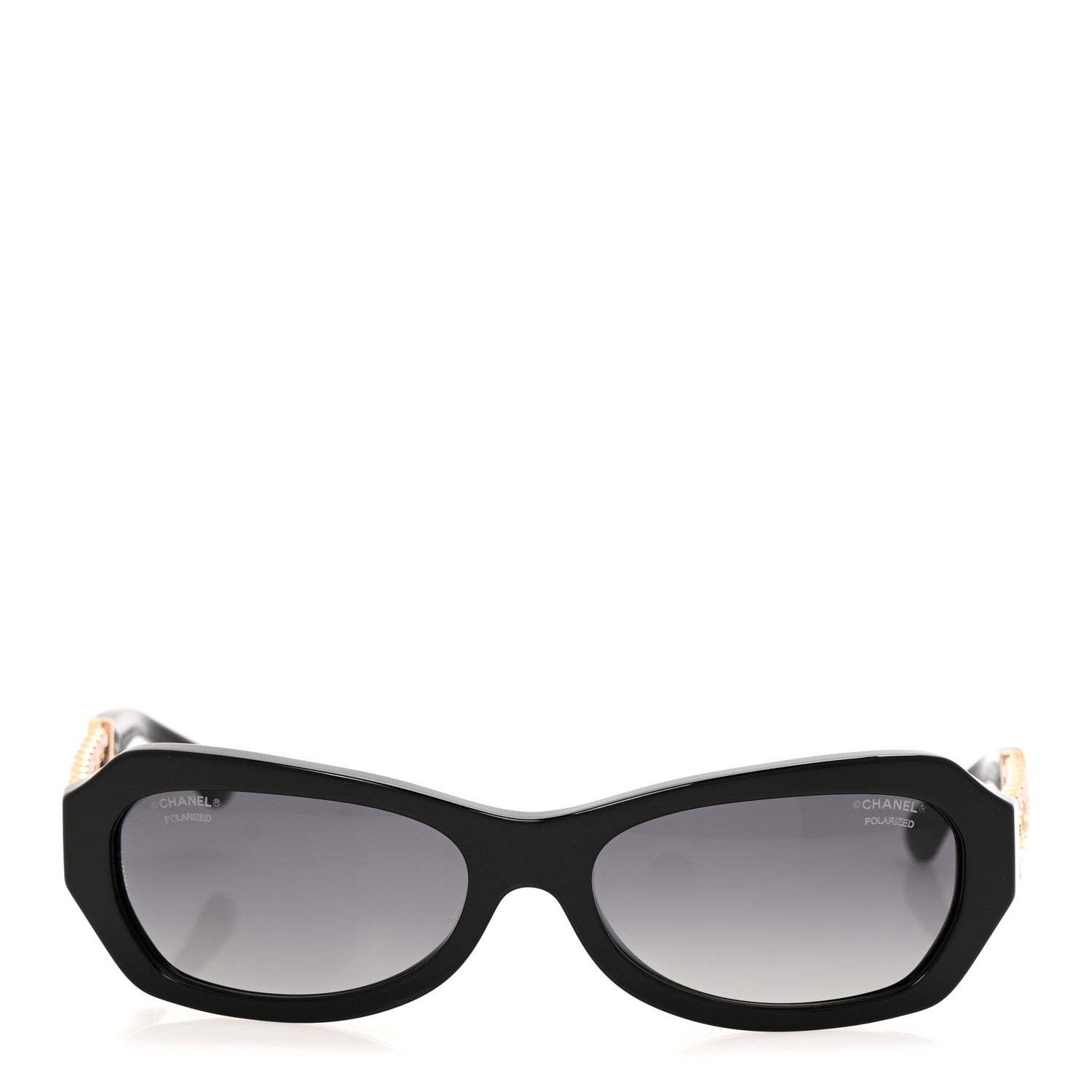 Chanel Acetate Lambskin Cat Eye Sunglasses 5538-Q Black 1751666