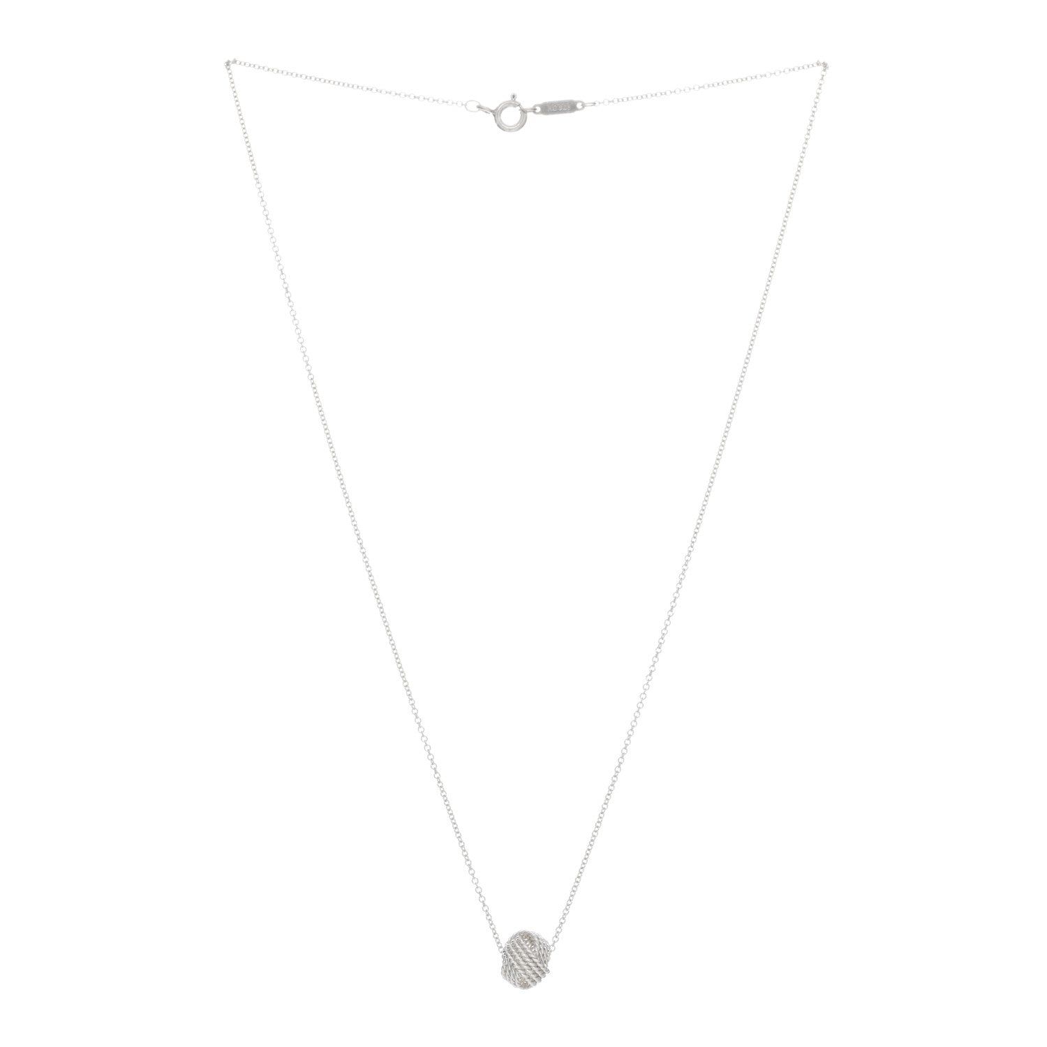 Tiffany Sterling Silver Twist Knot Pendant Necklace 2 of 3