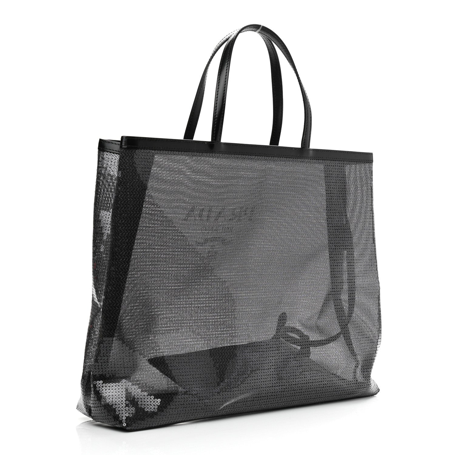 Prada Sequin Mesh Tote Bag Black 4 of 11