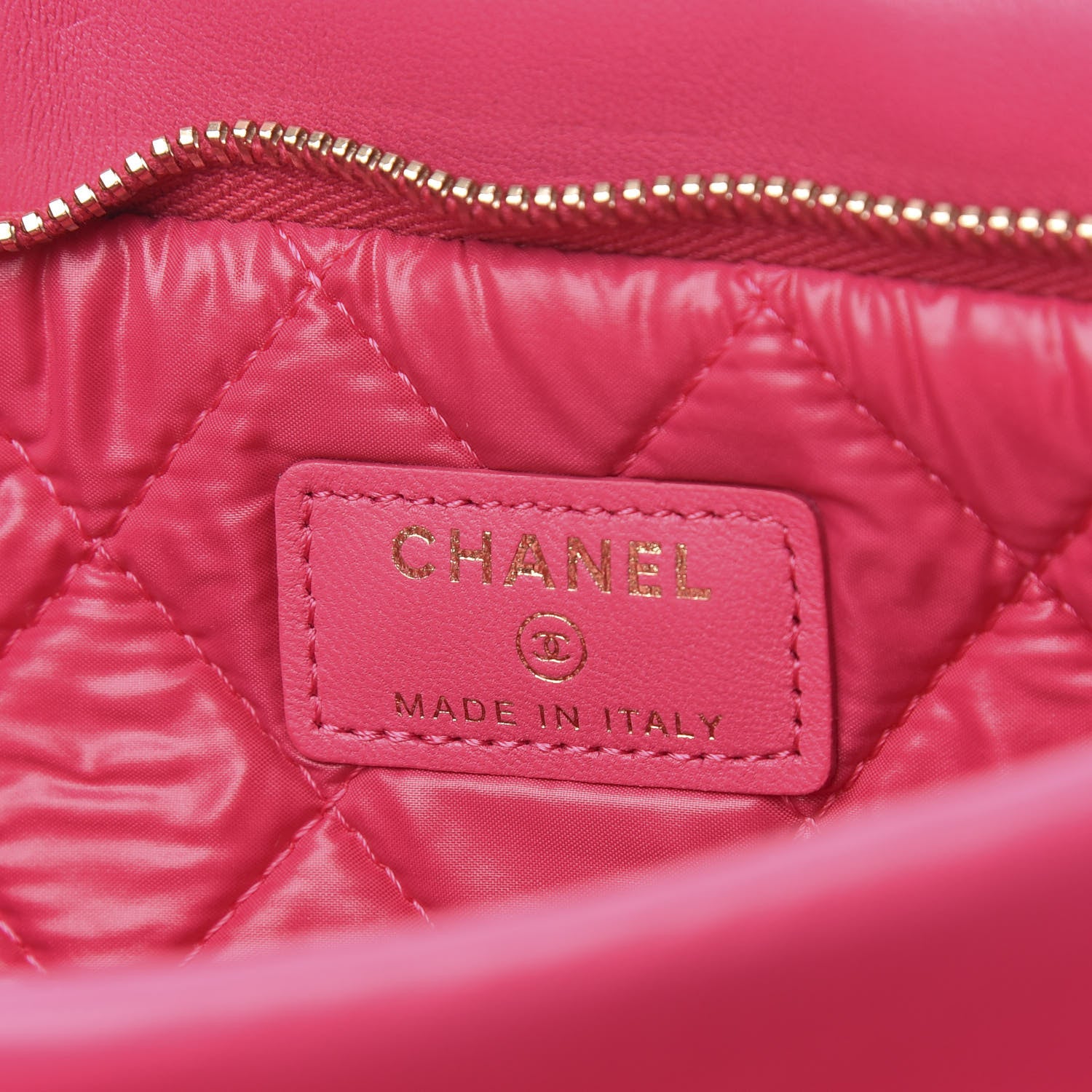 Chanel Lambskin Quilted Beauty CC Boy Clutch Fuchsia 6 of 8