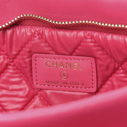 Chanel Lambskin Quilted Beauty CC Boy Clutch Fuchsia 6 of 8