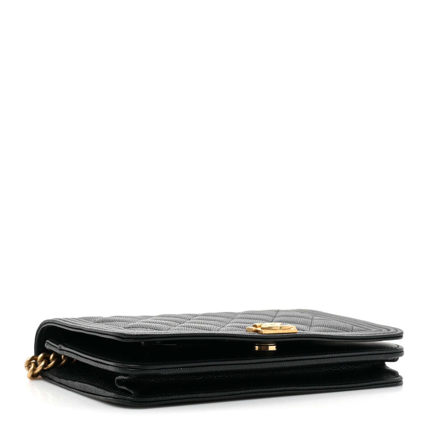 Chanel Caviar Quilted Boy Wallet On Chain WOC Black 4 of 12