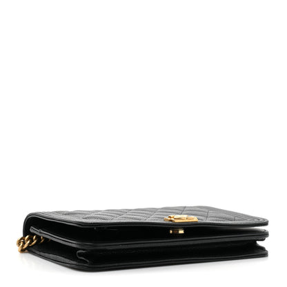 Chanel Caviar Quilted Boy Wallet On Chain WOC Black 4 of 12