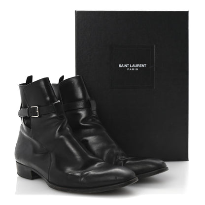 Saint Laurent Calfskin Mens Wyatt Chelsea Boots 42 Black 9 of 9