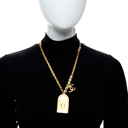 Chanel Metal 31 Rue Cambon Door Long Necklace Gold 2 of 5