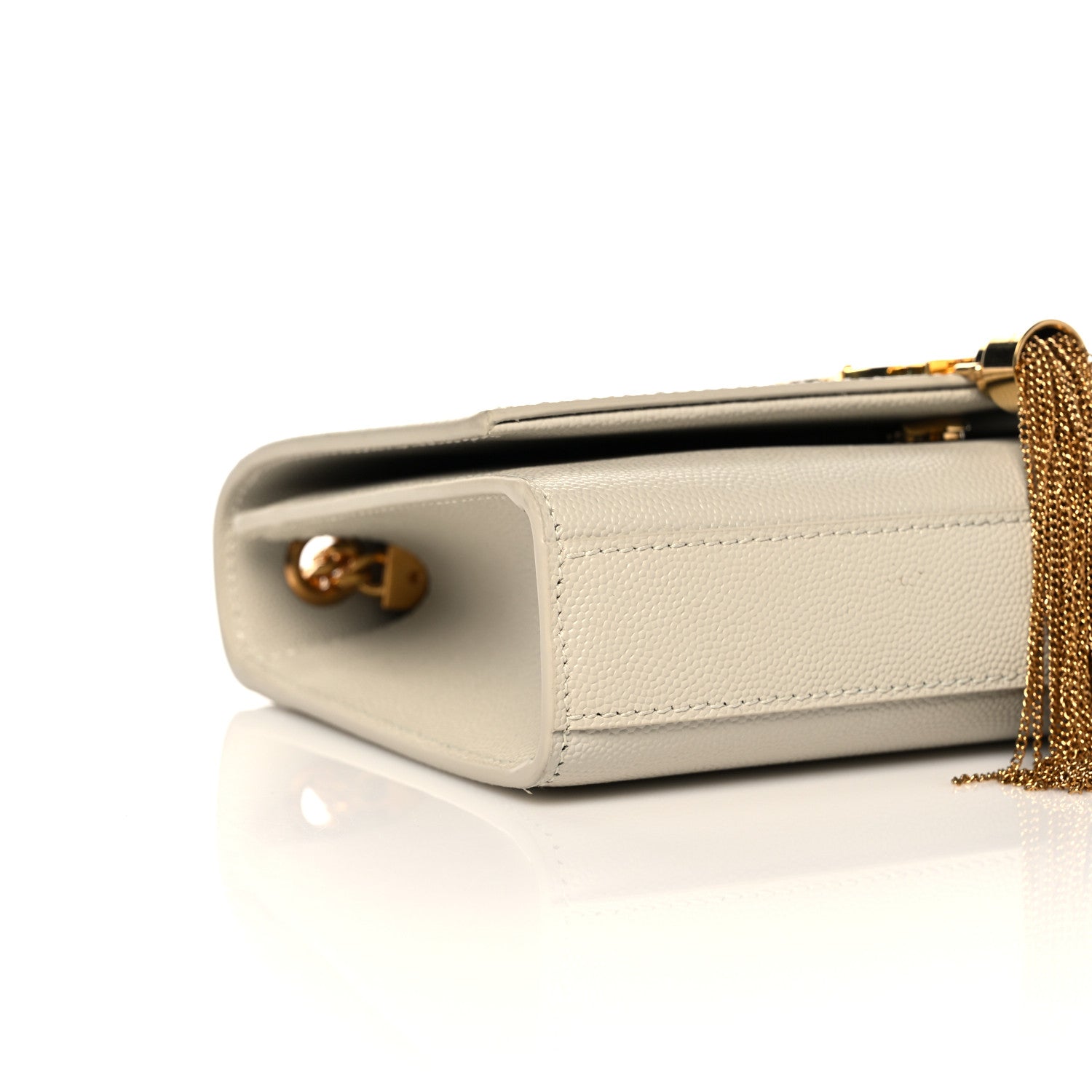 Saint Laurent Grain De Poudre Small Classic Monogram Kate Tassel Satchel Crema Soft 7 of 11