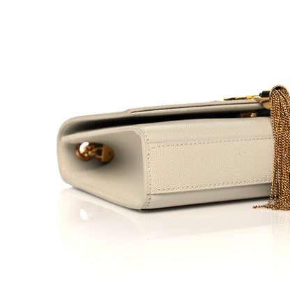 Saint Laurent Grain De Poudre Small Classic Monogram Kate Tassel Satchel Crema Soft 7 of 11