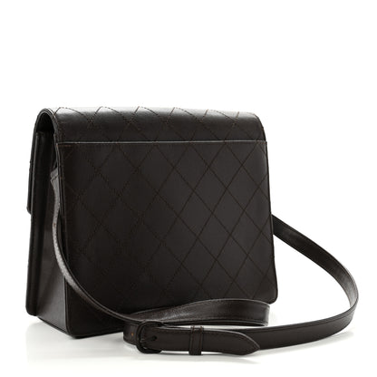 Chanel Caviar Diamond Stitched Flap Shoulder Bag Dark Brown 3 of 13