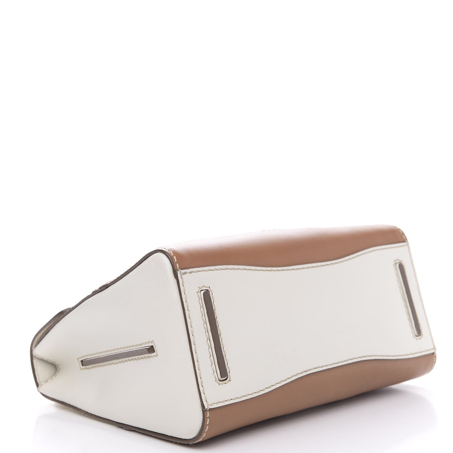 Vitello Tri-Color Sound Top Handle Satchel White Naturale