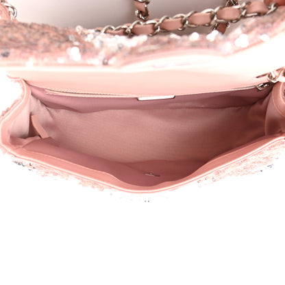 Chanel Sequin Mini Flap Light Pink Silver 5 of 10
