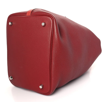 Hermes Taurillon Clemence Swift Picotin Lock 22 MM Rouge H Brique 9 of 9