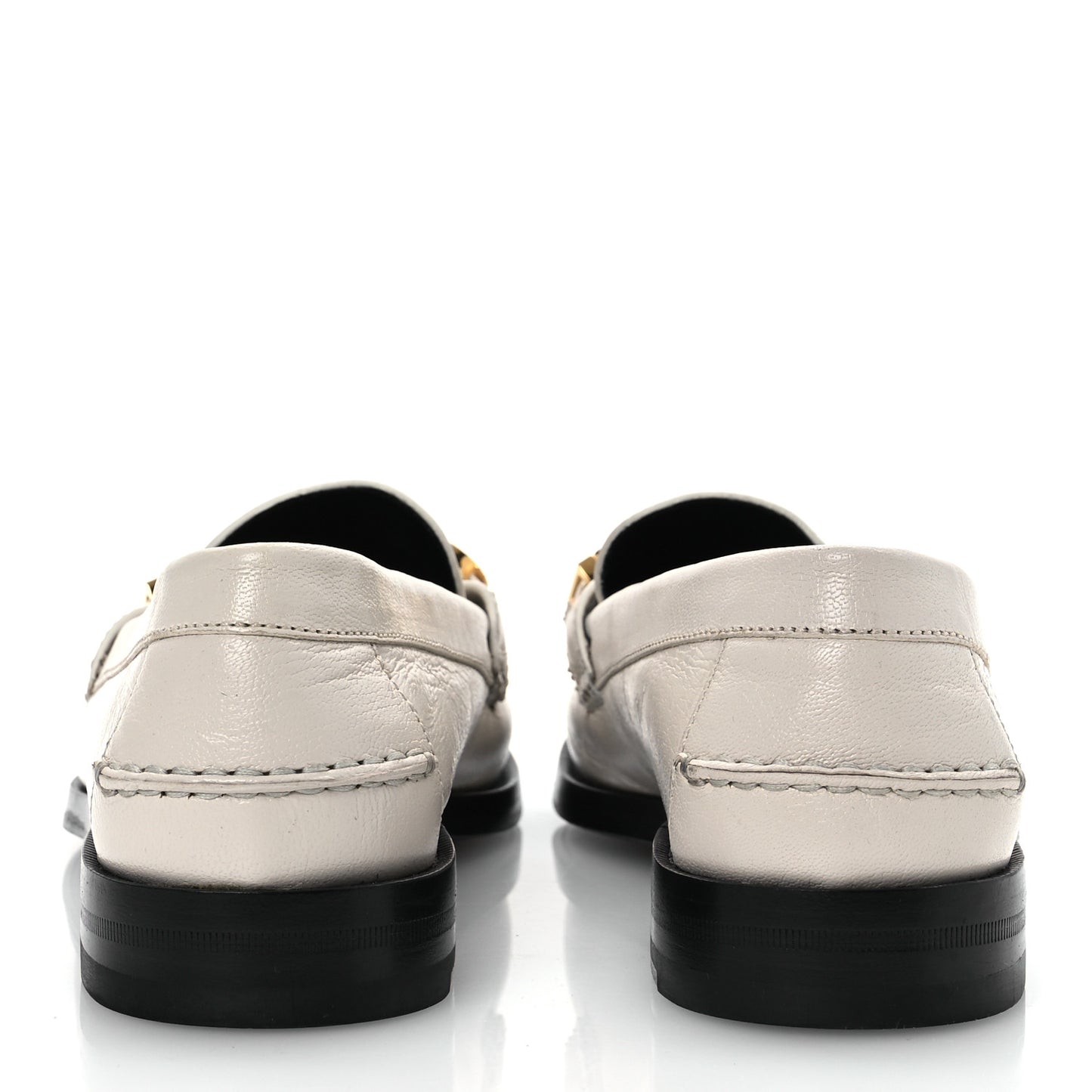 Goatskin Womens Logo 15mm Loafers 40.5 Mystic White