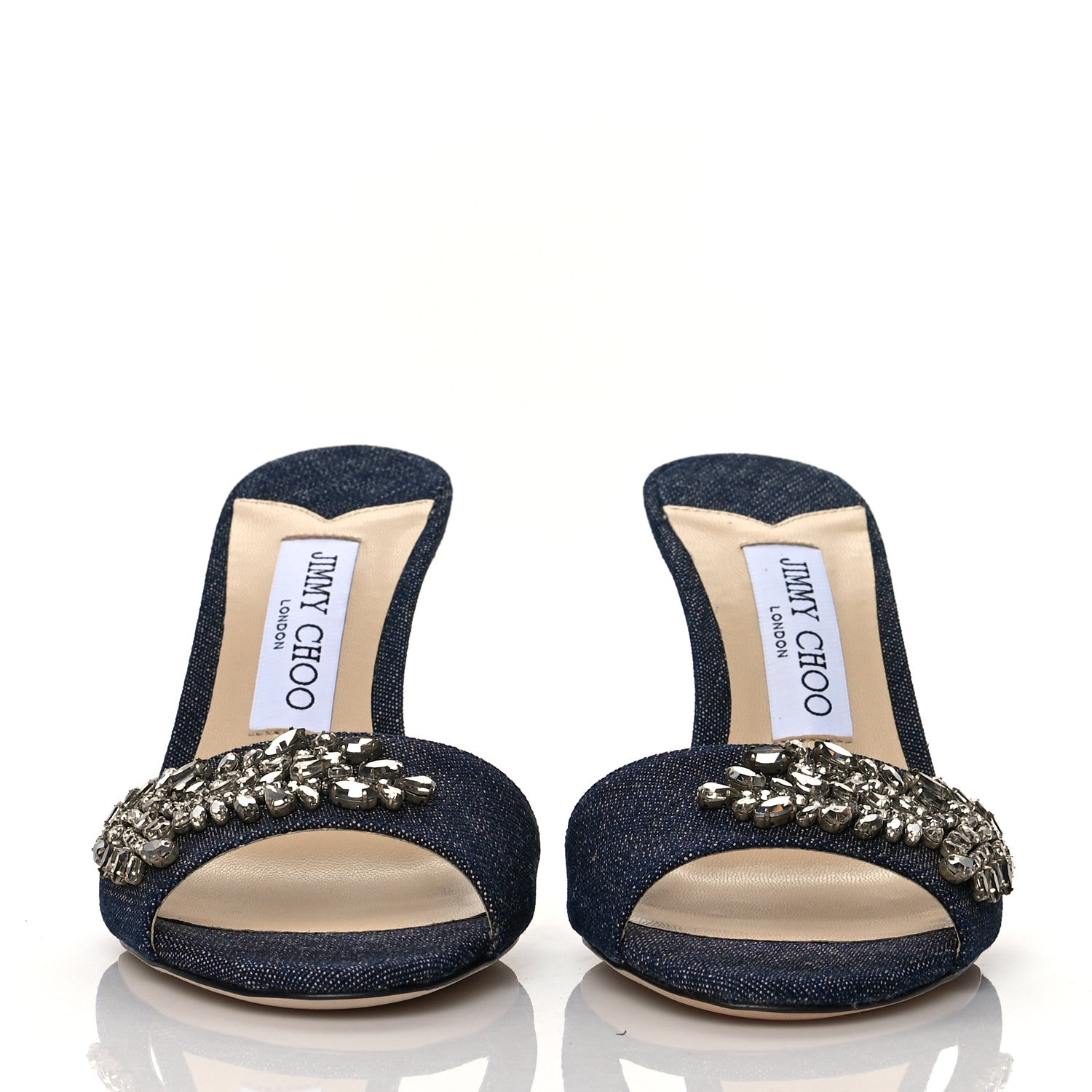 Jimmy Choo Denim Stacey Crystals Mule 37 Indigo 2 of 8