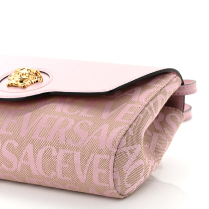 Versace Calfskin Canvas Allover La Medusa Crossbody Bag Pink 9 of 9