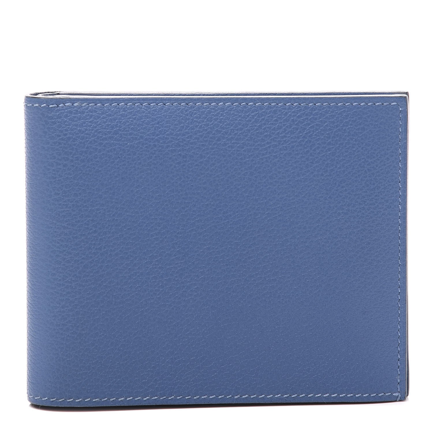Hermes Evercolor Citizen Twill Compact Wallet Bleu de Galice Rouge Casaque Azur 1 of 10