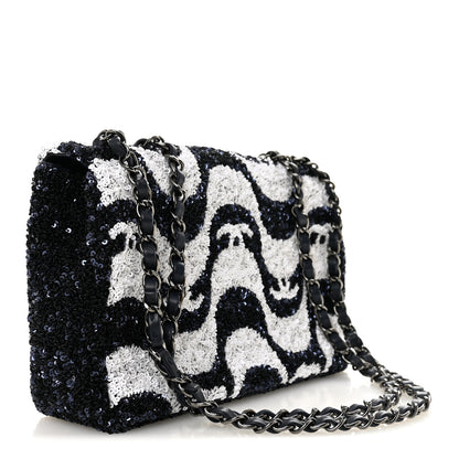 Chanel Sequin Medium Flap Blue Blue White 3 of 12