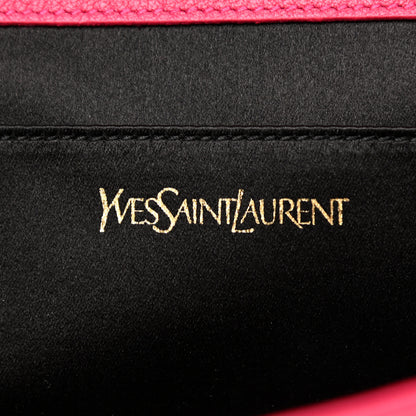 Saint Laurent Calfskin Monogram Large Belle De Jour Clutch Lipstick Fuchsia 4 of 7