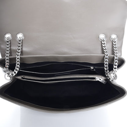 Saint Laurent Calfskin Y Quilted Monogram Large Loulou Chain Satchel Fog 5 of 11