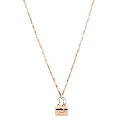 Hermes 18K Rose Gold Diamond Constance Amulettes Charm Pendant Necklace 1 of 6