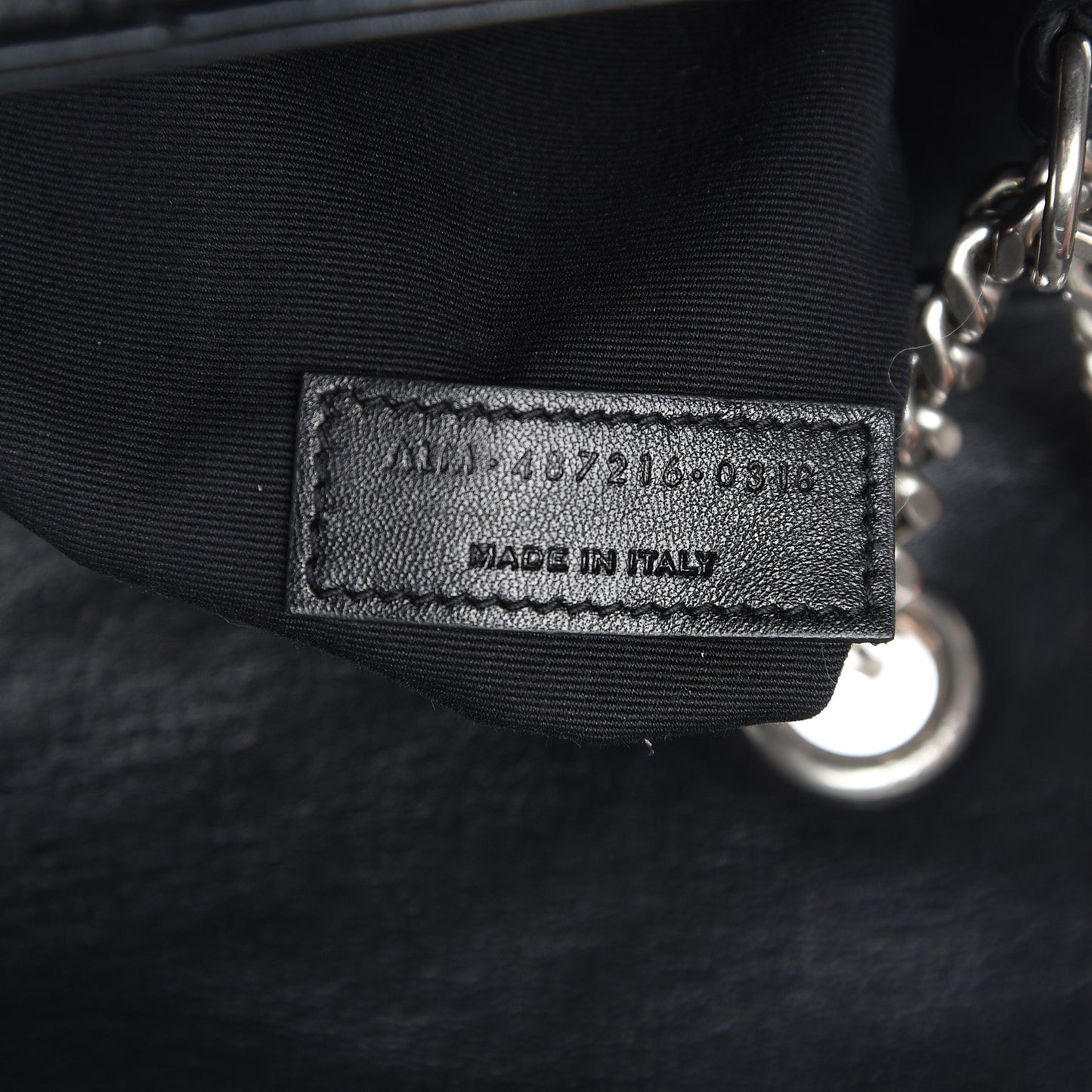 Calfskin Y Quilted Monogram Medium Loulou Chain Satchel Black