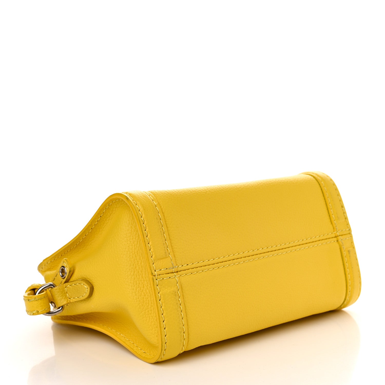 Alexander McQueen Pebbled Calfskin Mini Skull Padlock Zip Around Tote Yellow 4 of 12